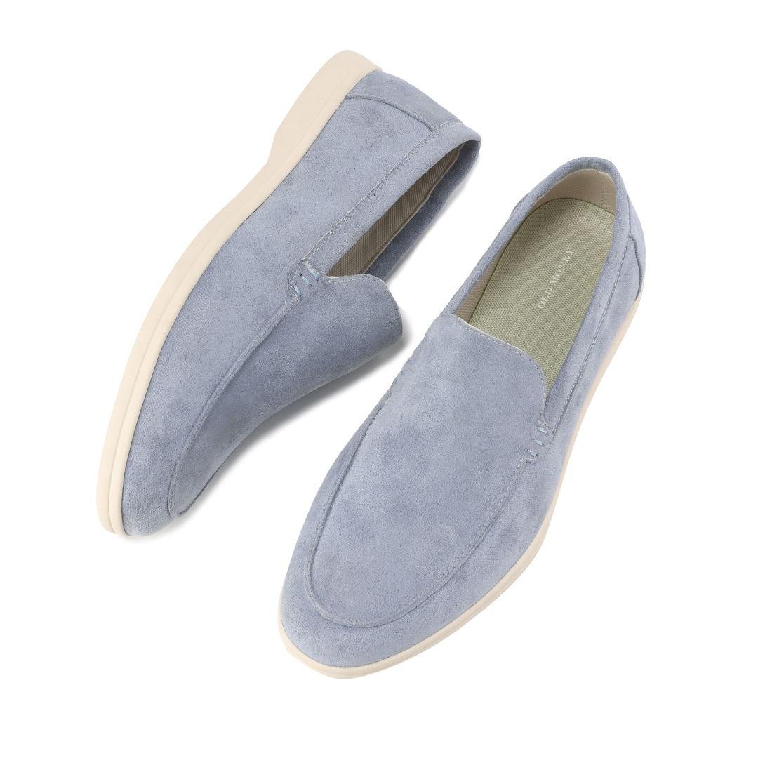 Men's slip-on shoes with structured finish