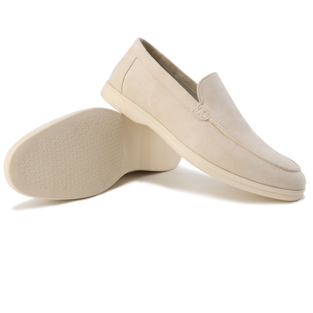 Men's slip-on shoes with structured finish