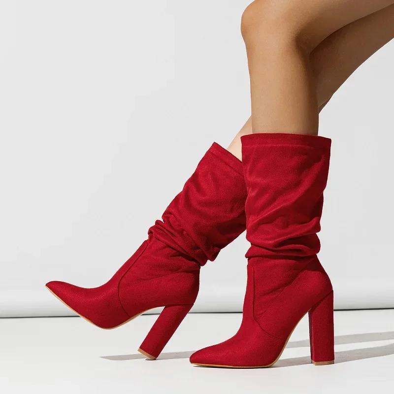 Women's slouchy ankle boots with pull-on opening