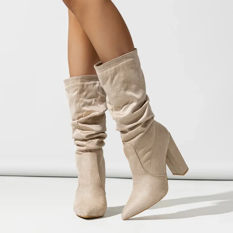 Women's slouchy ankle boots with pull-on opening