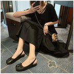 Women's split toe bow ballet flats with slingback strap