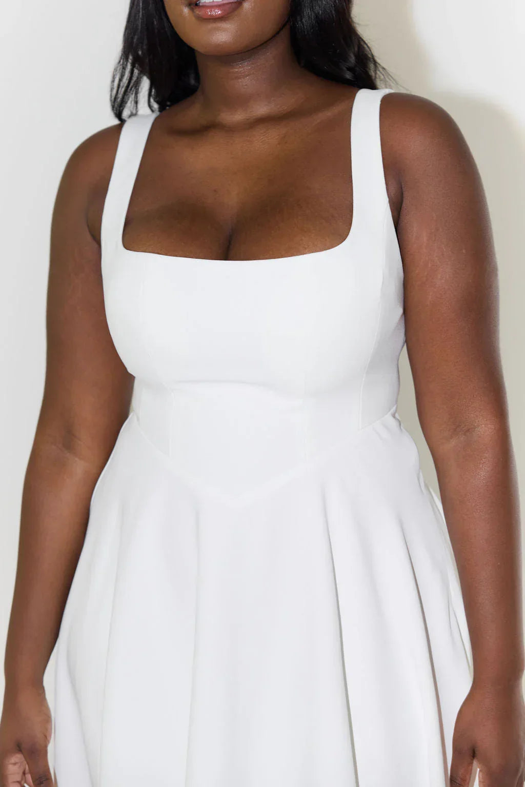Women's square neck A-line midi cocktail dress