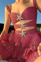 Women's starfish ruffle mini party dress