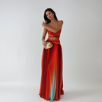 Women's strapless cut-out maxi formal dress