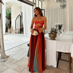 Women's strapless cut-out maxi formal dress