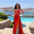 Women's strapless cut-out maxi summer dress