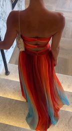 Women's strapless cut-out maxi summer dress