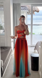 Women's strapless cut-out maxi summer dress