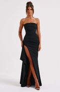 Women's strapless twisted maxi dress