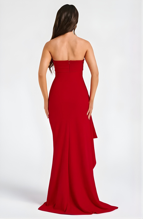 Women's strapless twisted maxi dress