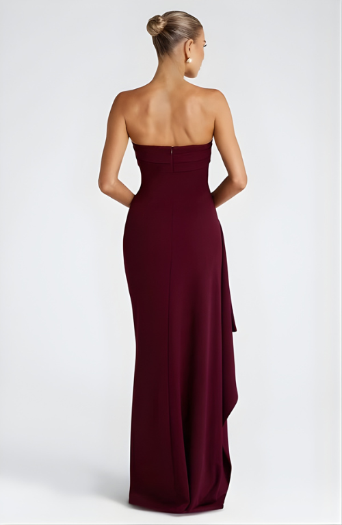 Women's strapless twisted maxi dress