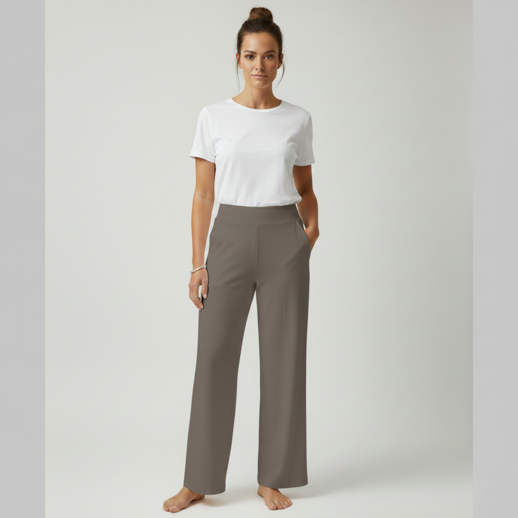 Women's stretch trousers with fitted cut