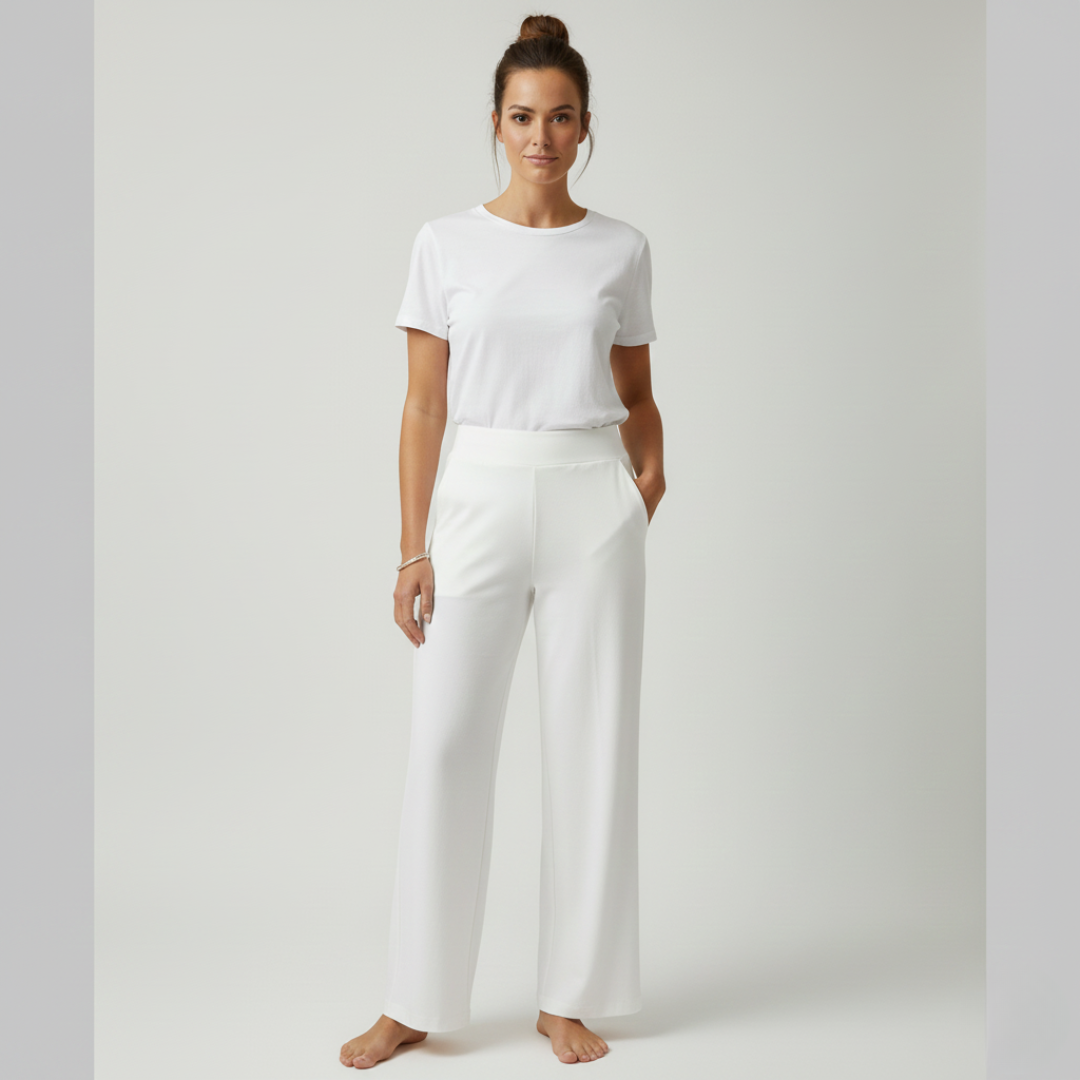 Women's stretch trousers with fitted cut