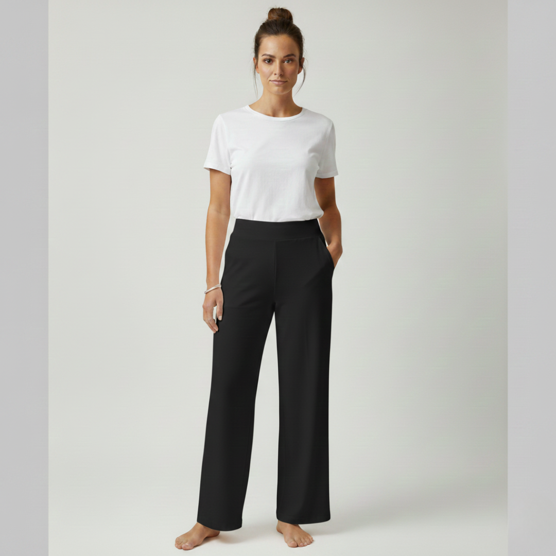 Women's stretch trousers with fitted cut