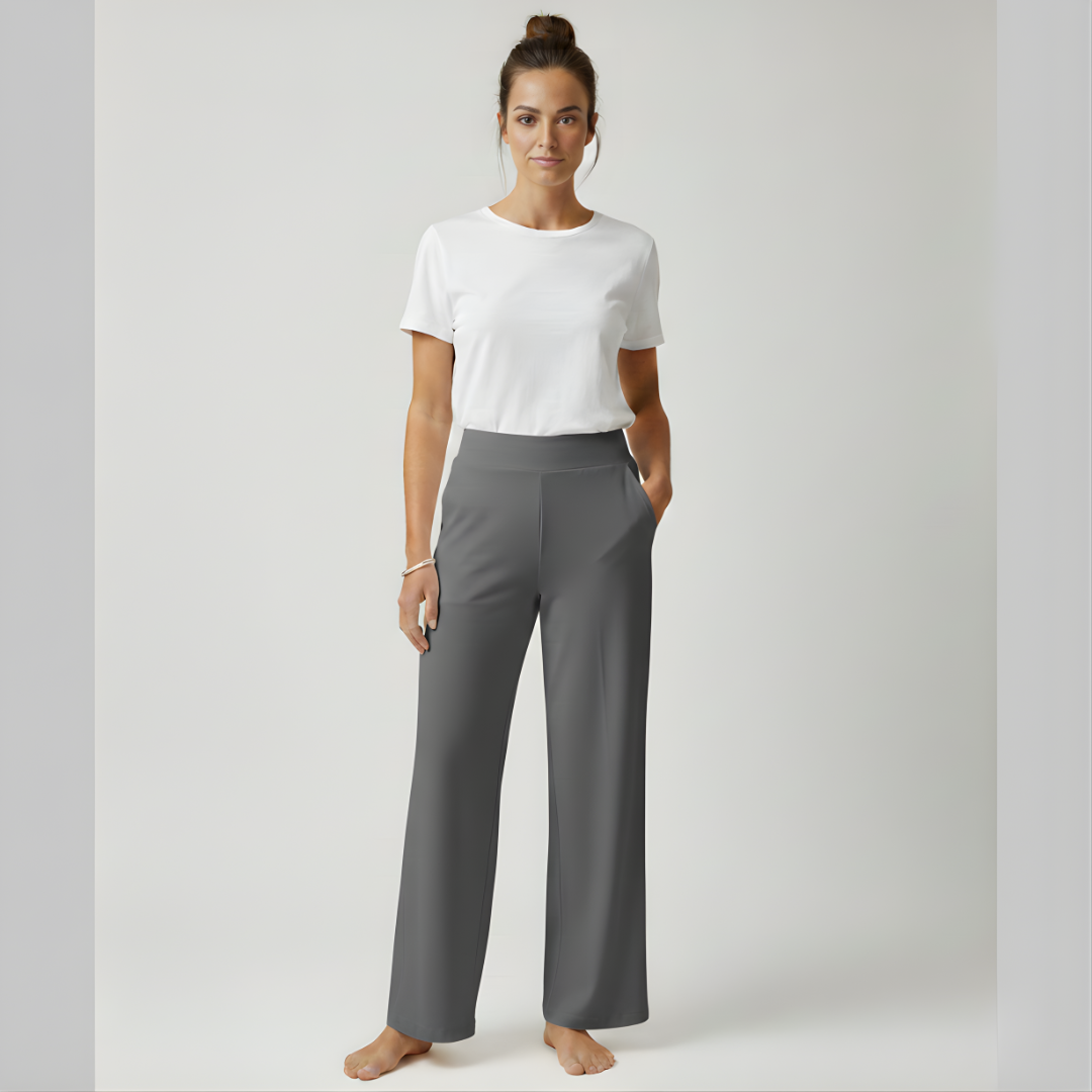 Women's stretch trousers with fitted cut