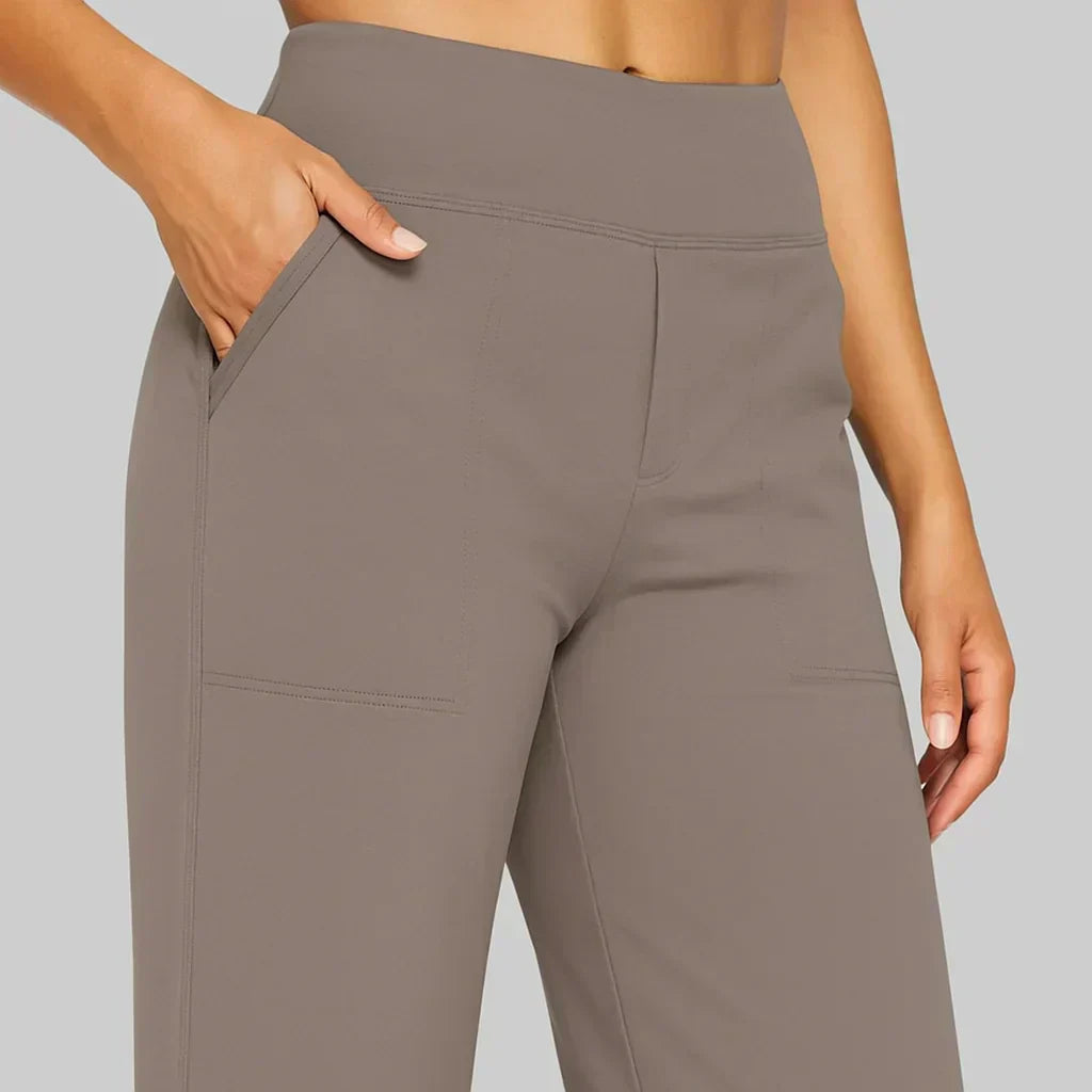 Women's stretch trousers with fitted cut