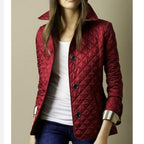Women's tailored jacket with structured collar and front button fastening