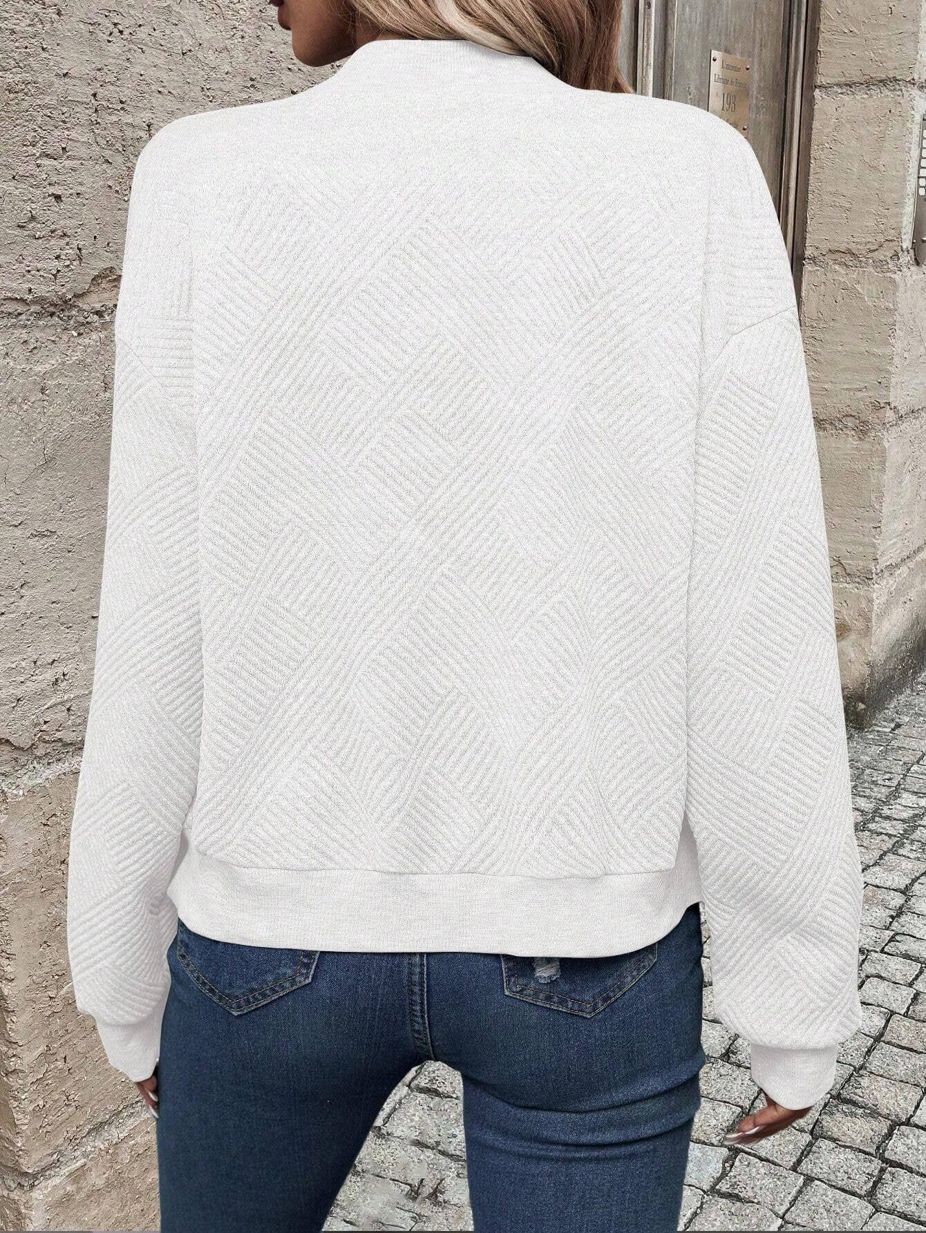 Women's Textured Zip-Up Bomber Jacket