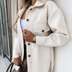 Women's thickened jacket with structured collar