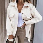 Women's thickened jacket with structured collar