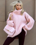 Women's turtleneck top with wide sleeves