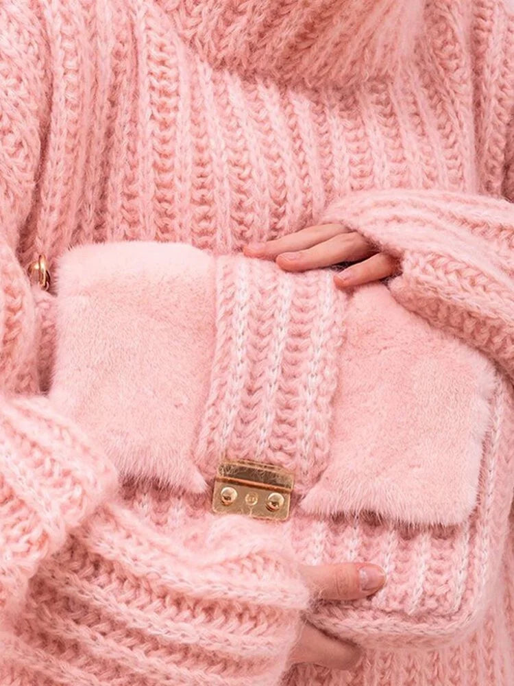 Women's turtleneck top with wide sleeves