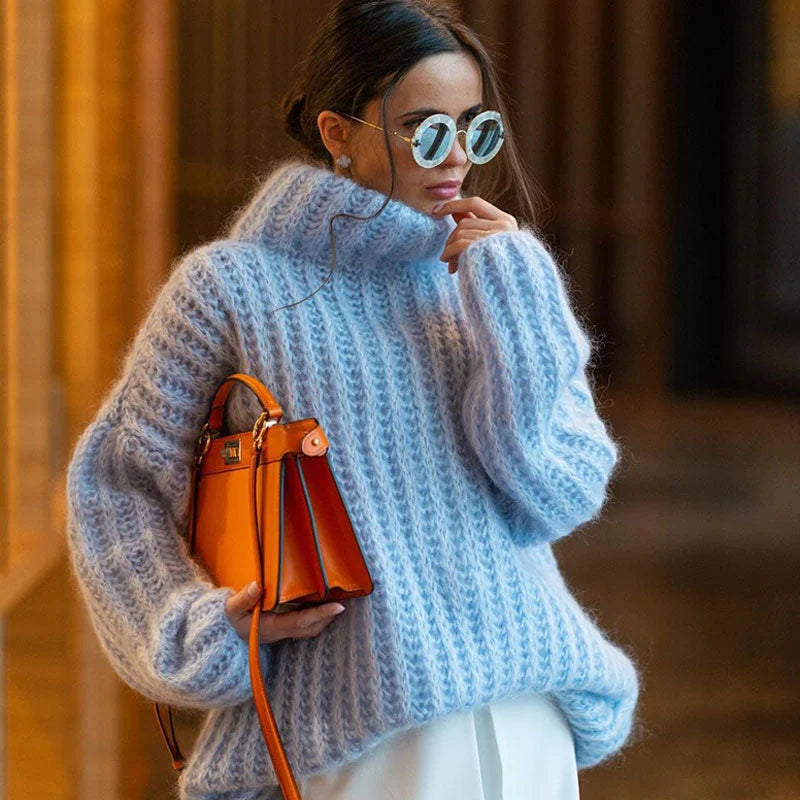 Women's turtleneck top with wide sleeves