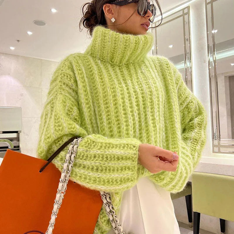Women's turtleneck top with wide sleeves