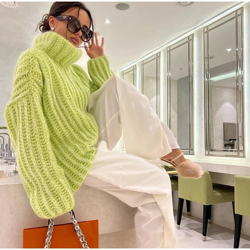 Women's turtleneck top with wide sleeves