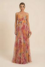 Women's twisted cut-out maxi wedding guest dress