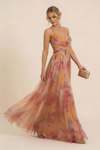 Women's twisted cut-out maxi wedding guest dress