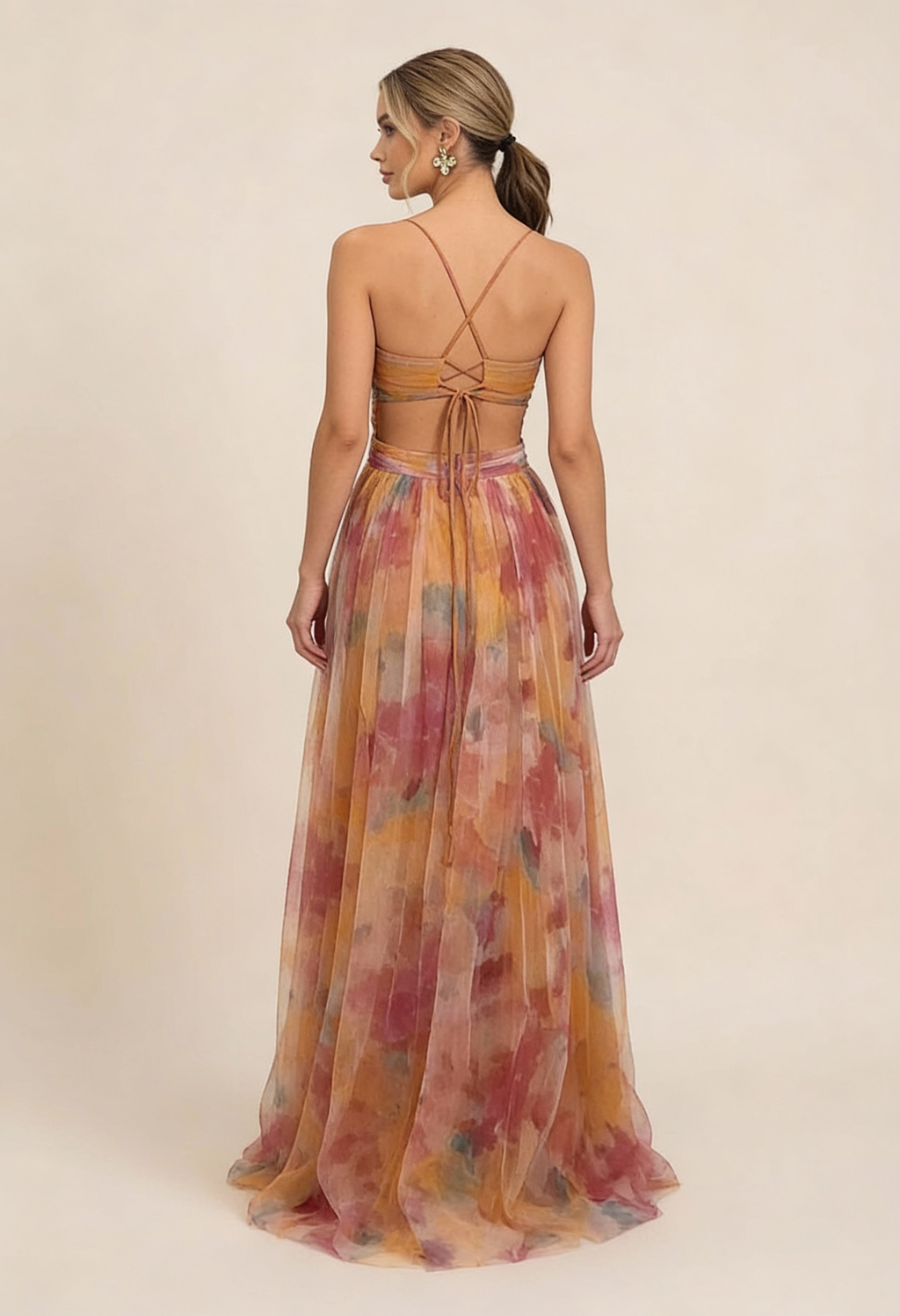 Women's twisted cut-out maxi wedding guest dress