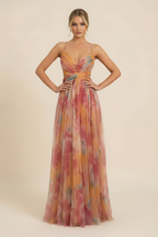 Women's twisted cut-out maxi wedding guest dress