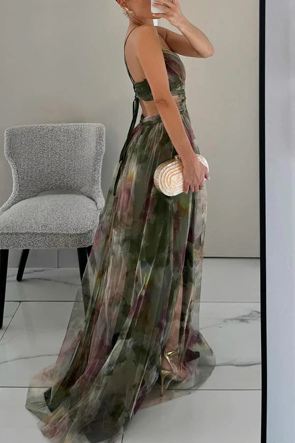 Women's twisted cut-out maxi wedding guest dress