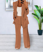 Women's two-piece set with blazer and trousers