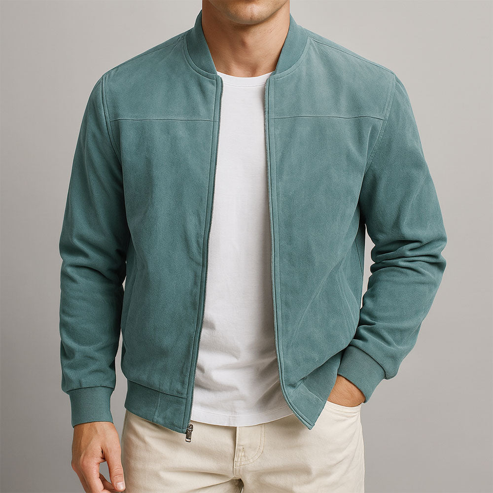 Men's urban jacket with zip fastening and front pockets