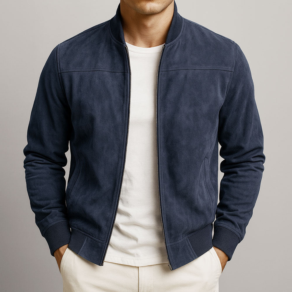 Men's urban jacket with zip fastening and front pockets