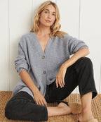 Women's V-neck cardigan with button fastening