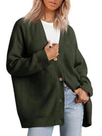 Women's V-neck cardigan with button fastening