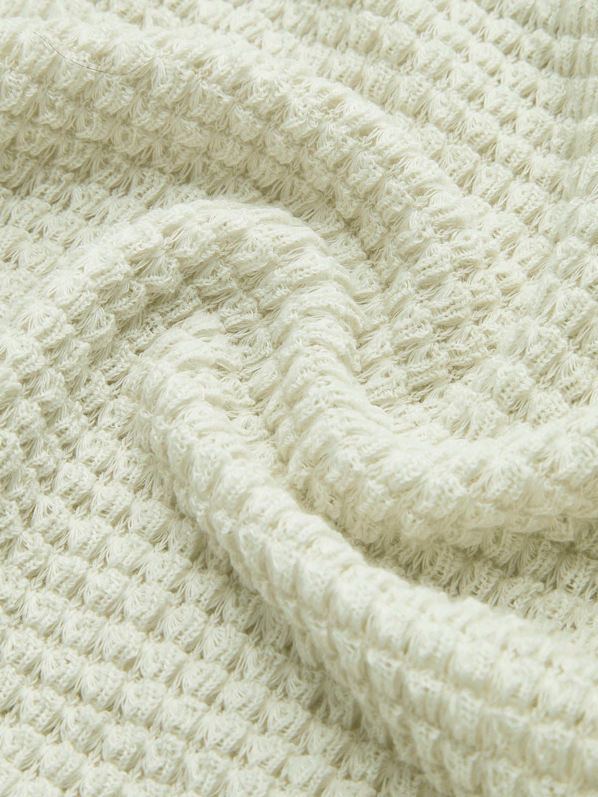 Women's waffle knit long sleeve top