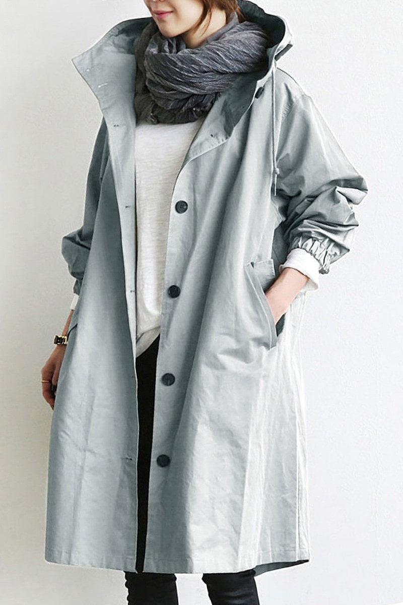 Women's waterproof hooded trench coat