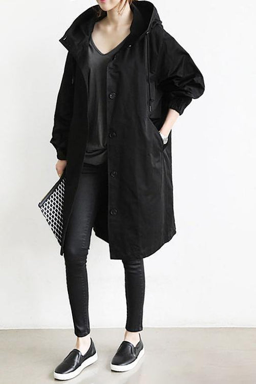 Women's waterproof hooded trench coat