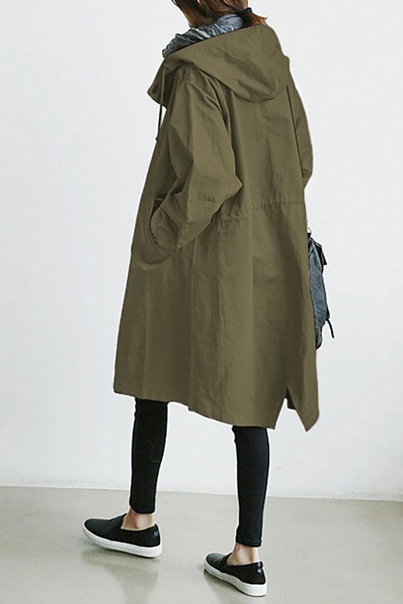 Women's waterproof hooded trench coat