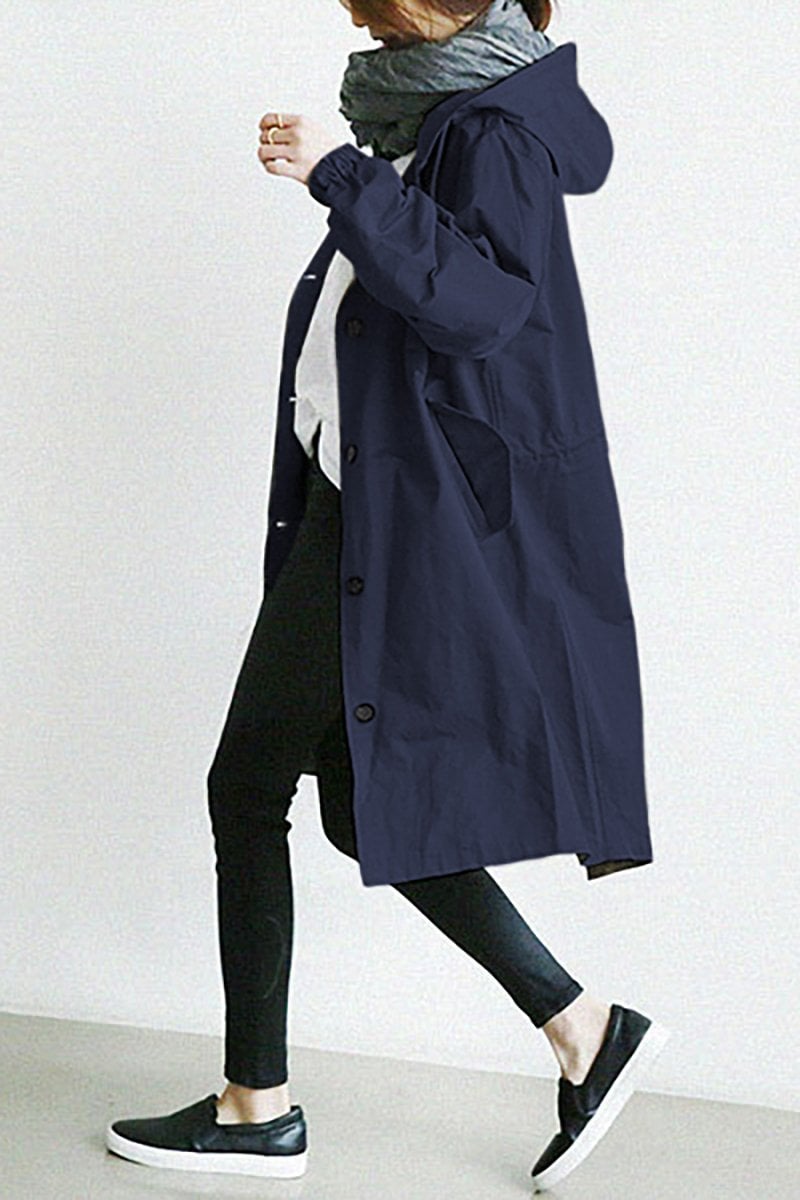 Women's waterproof hooded trench coat
