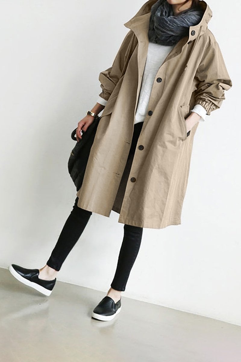 Women's waterproof hooded trench coat