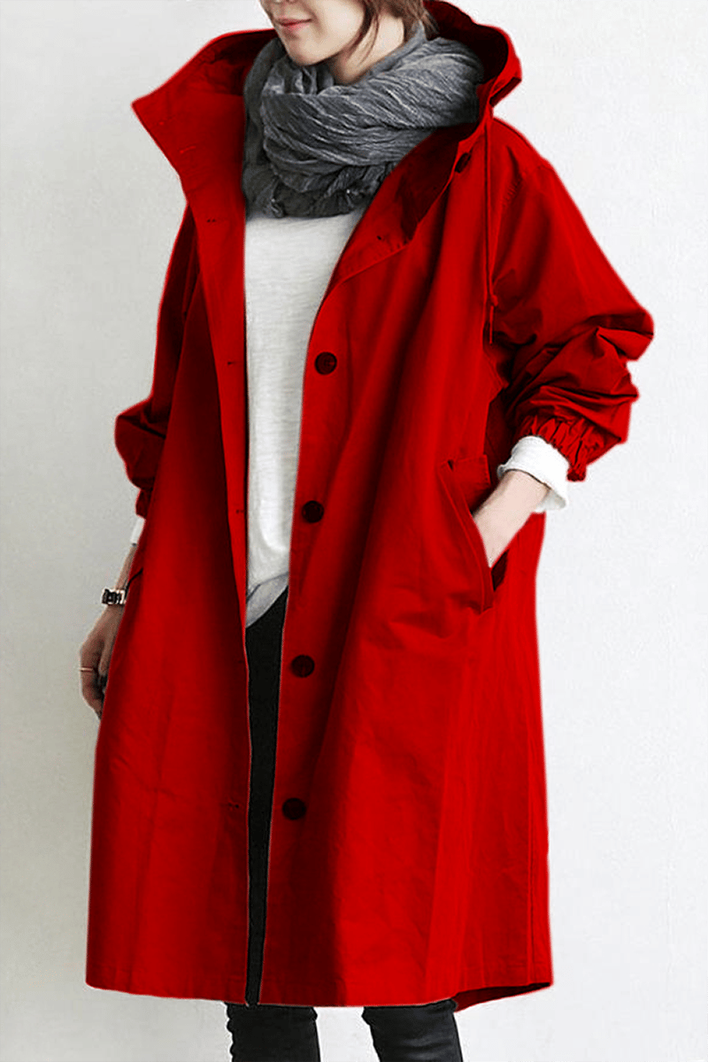 Women's waterproof hooded trench coat