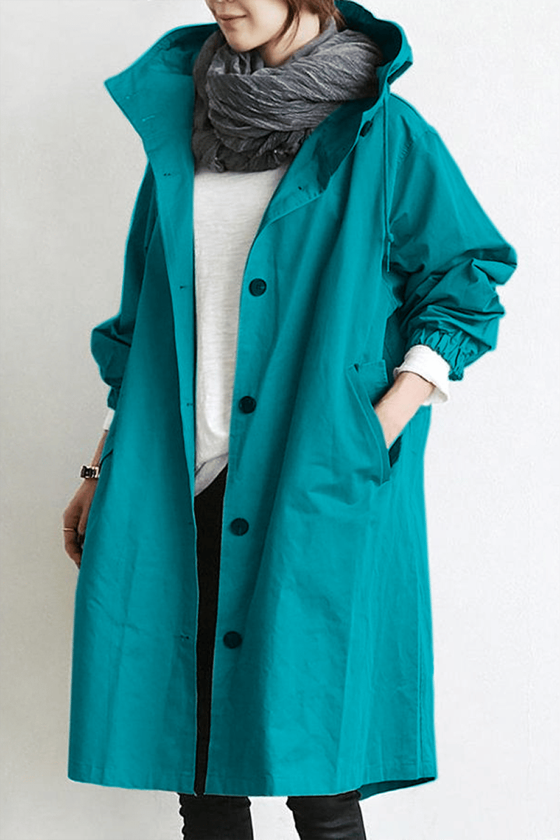 Women's waterproof hooded trench coat