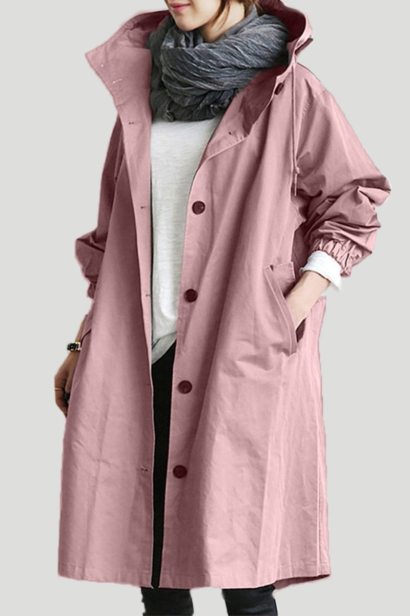 Women's waterproof hooded trench coat