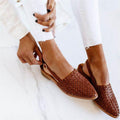 Women's woven pointed toe slingback ballet flats