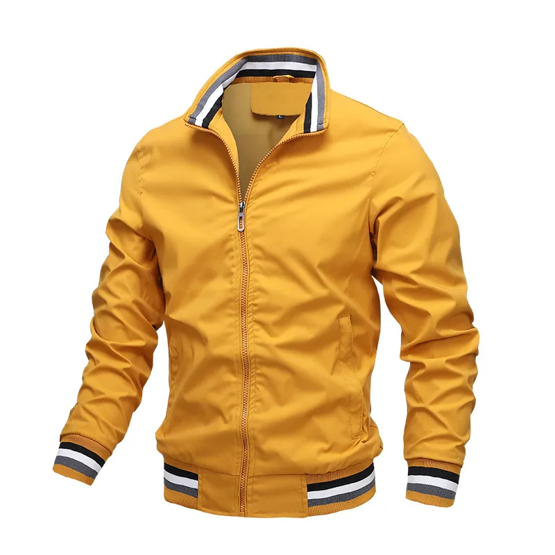 Men's zip-up jacket with stand collar